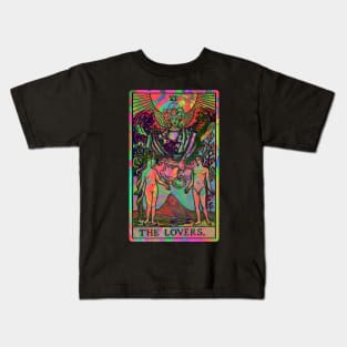 VI. The Lovers Psychedelic Tarot Card Kids T-Shirt